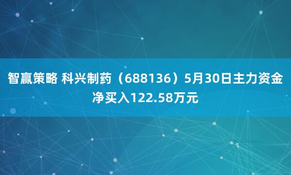 智赢策略 科兴制药（688136）5月30日主力资金净买入122.58万元
